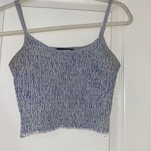 BRANDY MELVILLE cropped blue and white tank